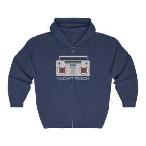 Yacht Rock Boom Box – Unisex Full Zip Hooded Sweatshirt