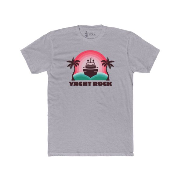 Pink and Palms - Men’s Cotton Crew Tee - Image 4