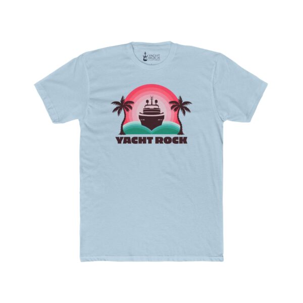 Pink and Palms - Men’s Cotton Crew Tee - Image 5