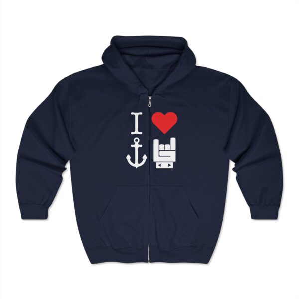 I Love Yacht Rock - Unisex Full Zip Hooded Sweatshirt - Image 2