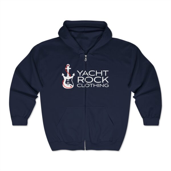 Yacht Rock Clothing Logo -  Unisex Full Zip Hooded Sweatshirt - Image 2