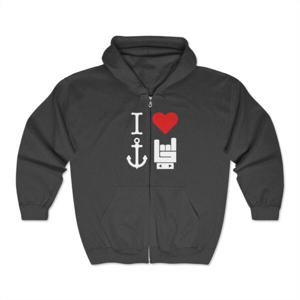 I Love Yacht Rock - Unisex Full Zip Hooded Sweatshirt - Image 3